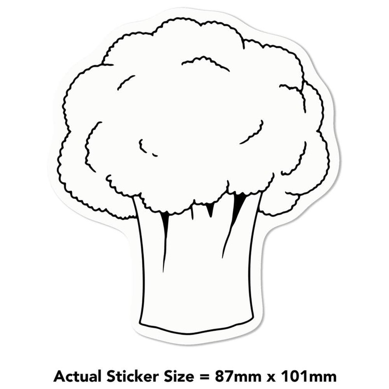 Medium 100mm 'Broccoli' Permanent Sticker Decal for Cars/Windows/Bins/Walls etc (DW00133469)