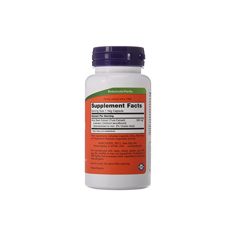 NOW Holy Basil Extract 500 mg,90 Veg Capsules