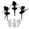 3pcs Dancers Metal Die Cuts Dies Cutting, Graceful Ballerina Cutting