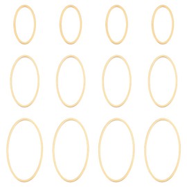 UNICRAFTALE about 36Pcs 3 Sizes 15/20/25mm Stainless Steel Linking Rings Oval Connector Rings Golden Oval Frame Connectors Links Hollow Frame Pendant Earrings Hoops for Earring Necklace Jewelry Making
