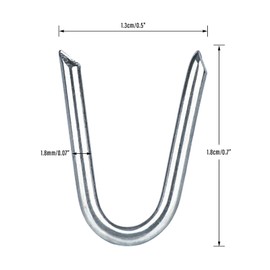 KINGLAKE 100Pcs 18mm x 1.8mm Small U Nails Galvanised Netting Staple for Chicken Wire，Fencing, Mesh