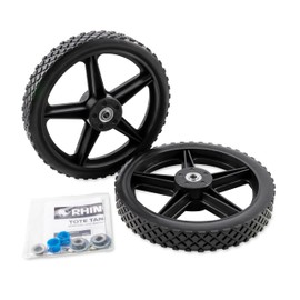 Camco Rhino Replacement Rear Wheels for Tote Tanks - Features Heavy Duty No-Flat Wheels with Bearings (39017)