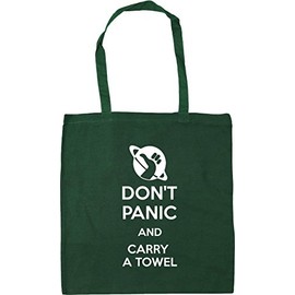 Hippowarehouse Don't Panic And Carry A Towel Tote Shopping Gym Beach Bag 42cm x38cm, 10 litres