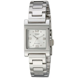 Casio Women's LTP1237D-7A Silver-Tone Shell White Dial Watch