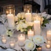 PNJHDZ 24 Pcs White Pillar Candles and Glass Candle Holders,