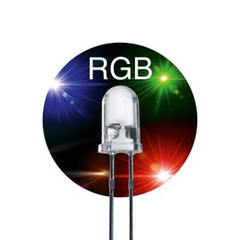 Lumetheus LED 5 mm Colour RGB Red Green Blue LEDs Housing Clear Colour Changing Flashing Colour Changing 2V