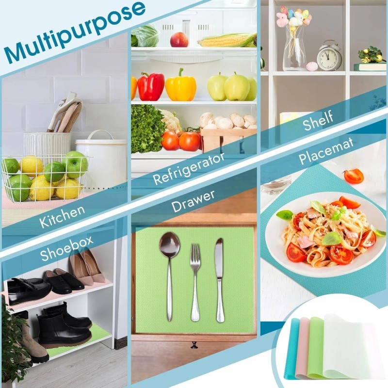 BEVTEE 8 Pack Refrigerator Liners,Washabl