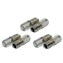 2 x, 6 x, 10 x E10 Screw Base, LED Replacement Lighting, Warm White, Energy Saving Lighting – 6 V, 6x