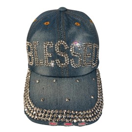 Popfizzy Bling Blessed Hats for Women, Rhinestone Christian Hats, Faith Based Christian Apparel, Blessed Mama, Blessed Gifts