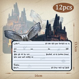 Luckeey Luckeey 12 Stücke Einladungskarten Kindergeburtstag, Zauber Thema Partyeinladungen Geburtstagseinladungen kinder, Einladung Kindergeburtstag, Geburtstag Einladungskarten Junge Mädchen