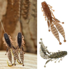 eMagTech 24Pcs Fishing Soft Lures Crawfish Soft Baits Bionic Replica Bait Artificial Lures Bait Fishing Accessories for Texas Rig