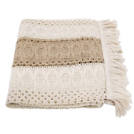 Time to Sparkle 30X280CM Natural Cotton Linen Table Runner with Tassels Woven Hollow Farmhouse Table Runner Style Table Runner for Wedding Bridal Shower Home Dining Table Decor