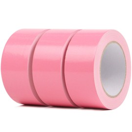 AMOGATO 3 Roll Heavy Duty Duct Tape-Professional Grade Outdoor Waterproof Duct Tape, Hand Tearable, Repair Duct Tape for Industrial, Professional Use,1.88 Inch x 30 Yards,Pink