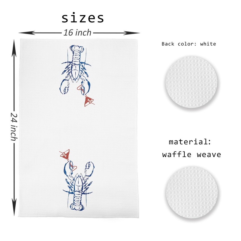 Yomisex Lobster Decor Towels, Lobste Party Decorations Dish Tea Towels
