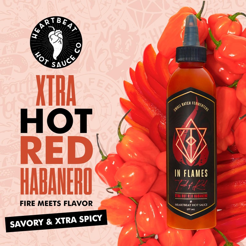 Heartbeat Hot Sauce Co. | In Flames Extra Hot Red