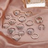 25 Pcs Retro Stackable Knuckle Silver Rings Set for Women，Open