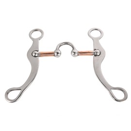 AYNEFY Horse Mouth Bit,Stainless Steel Thickened Loose Mouth Roller Bit Horses Snaffle Bits Equestrian Performance Accessory for Horse Training Control