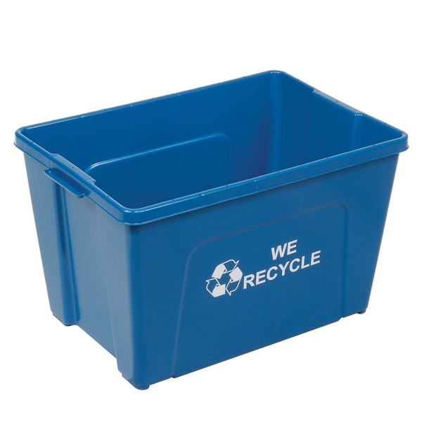 Global Industrial 18 Gallon Recycling Bin, Blue, Plastic