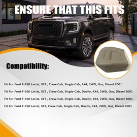 Priprilod Microfiber Leather Driver Bottom Replacement Seat Cover TAN Fit for Ford F250 F350 Lariat 2001