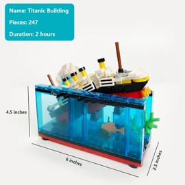 PYPIBAWLY Titanic Sink and Break in Half Toy Building Blocks, Titanic Model Ship Kit, Titanic Cruise Ship Model Toy, Boat Bricks Kit for Kids and Adults 256 PCs