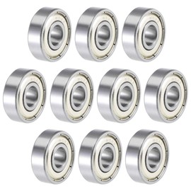 TOP-VIGOR 10Pcs 608ZZ Deep Groove Ball Bearings, Z2 8mm x 22mm x 7mm Double Sealed Industrial Bearings, Chrome Steel Skateboard Bearings for Electrical Instrument Equipment