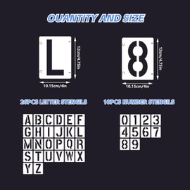 Pack of 36 Reusable Letters Drawing Stencils, Letter Stencil, Stencil Letters, Washable Stencils Letters for Painting DIY and Crafts