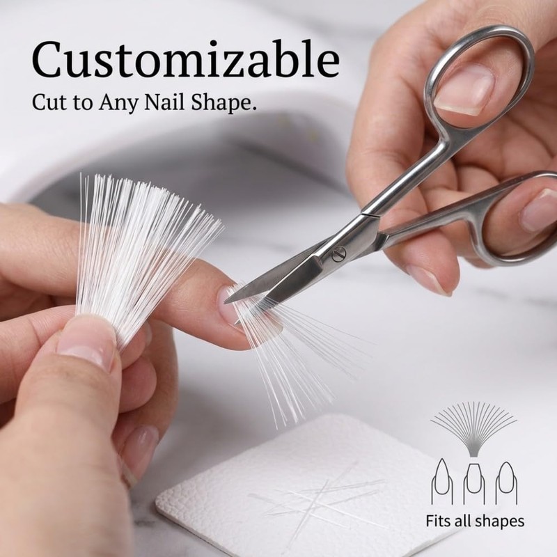 TSUOUKL Pack of 80 Fibreglass Nail Reinforcement, Silk Fibreglass Patches