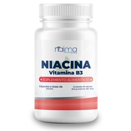 NAIMA Niacina 90 Cápsulas | vitamina B3 | Formula limpia sin rellenos, Gluten y sin Azucar | Pure premium Niacin