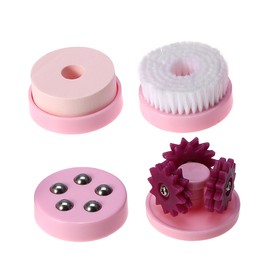 4 In 1 USB Electric Pore Cleaner Massager Changeable Massage Heads Face Skin Care Tool Pink