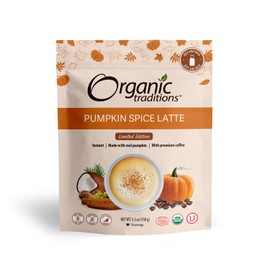 Organic Traditions Pumpkin Spice Latte Instant Coffee Dairy Free PSL Pumpkin Spice Coffee Blend 150g/5.3oz Bag