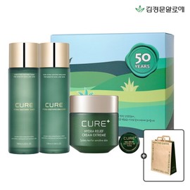 Kim Jeong-moon Aloe Gift Set Cure Soothing Toner + Emulsion + Extreme Cream Gift Set / 김정문알로에 선물세트 큐어 수딩 토너+에멀젼+익스트림 크림 선물세트