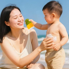 Sunscreen Applicator, Roll-On Sunscreen Applicator for Kids & Adults - Lotion Roller Ball with Sponge for Suncream, Aloe Vera Gel & Moisturizer (Orange)