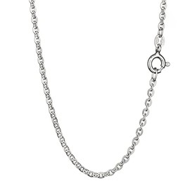 NKlaus Women's Anchor Chain (38 cm - 80 cm) Made of 925 Silver Flat Rolled Width: 2 mm, Sterling Silver