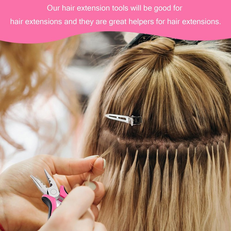 3Pcs Professional Nano Hair Extension Tools,Hair Extension Pliers Kit Includes