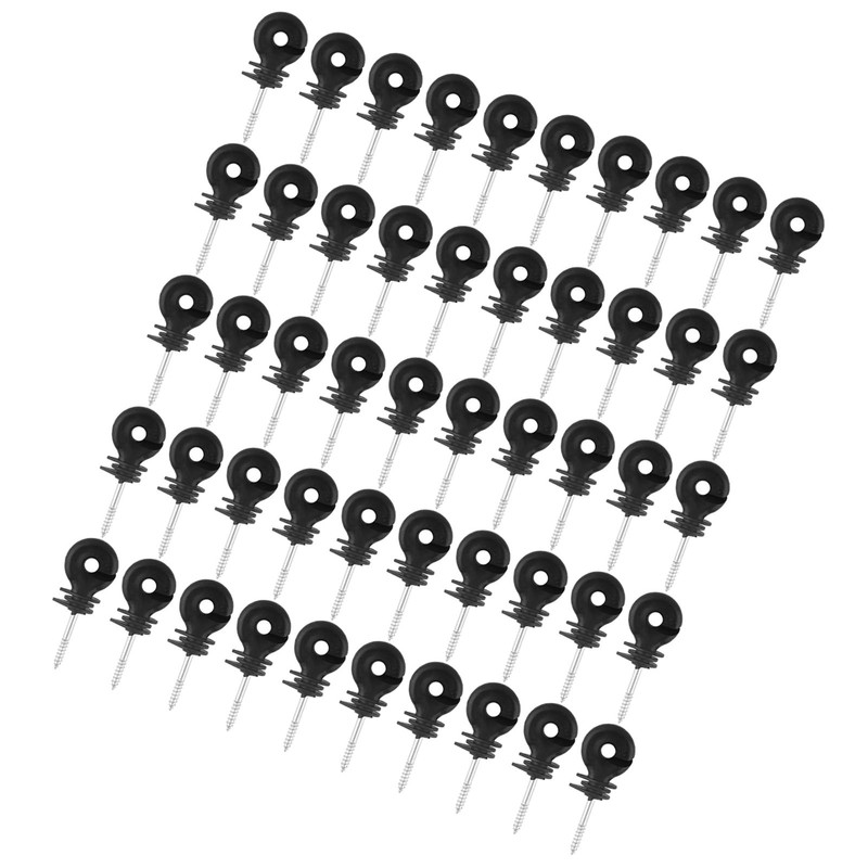 Pack of 50 Ring Insulators, Black Screw In Ring Insulators,