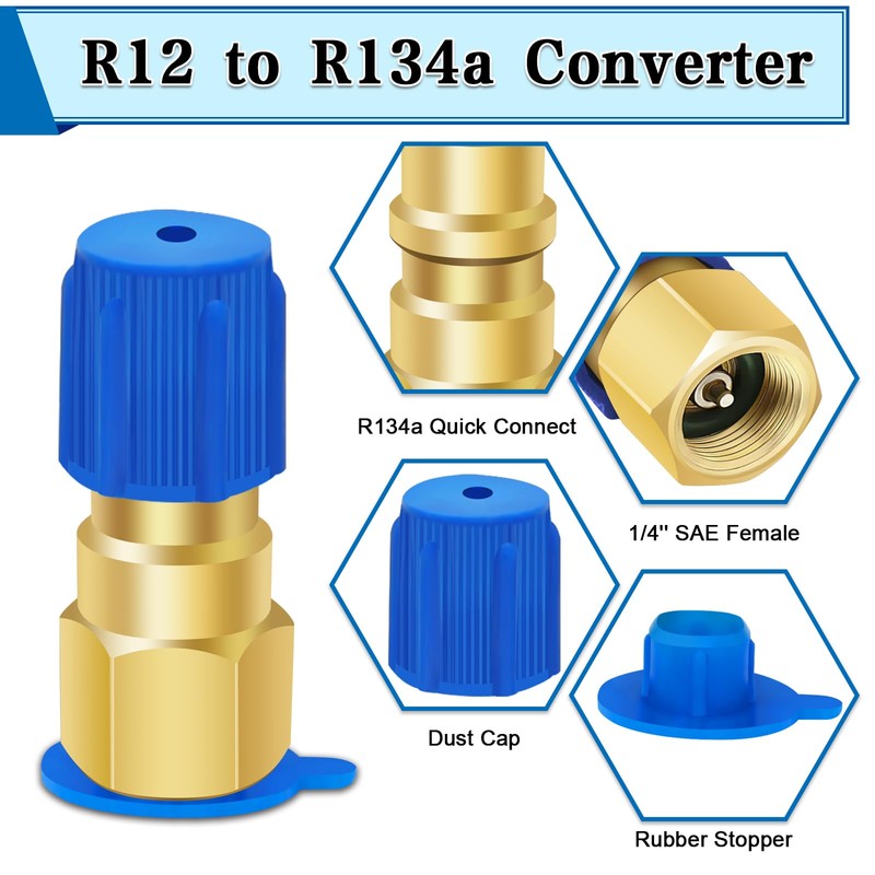 A/C Retrofit Valve Kit-Refrigerant Retrofit Valve Set, with R12 to