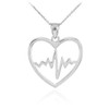 Collar con colgante de corazón abierto de plata de ley