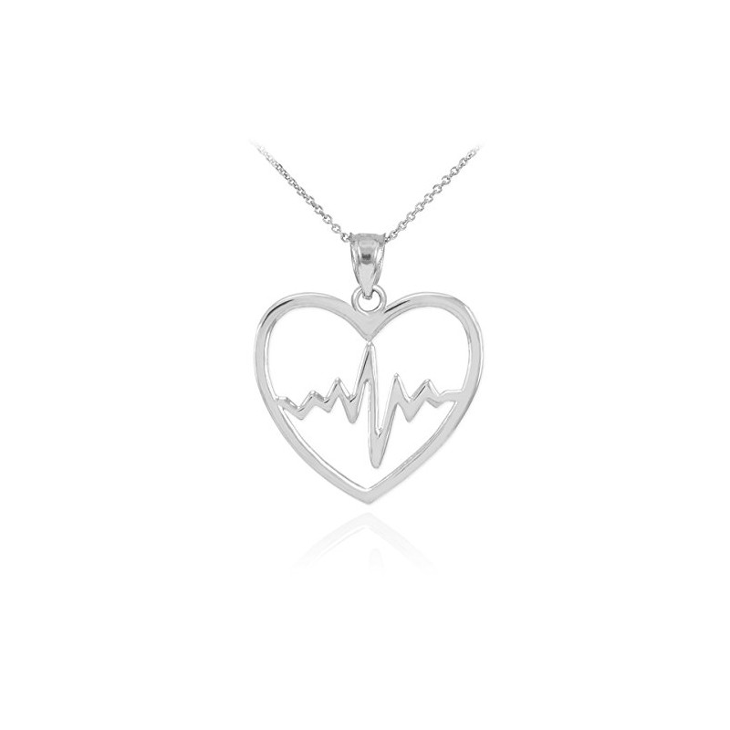 Collar con colgante de corazón abierto de plata de ley