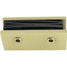 Top Hardware 180 Degree Brass Glass to Glass Shower Door Clamp for 5/16" & 1/2" Thick Glass - Satin Brass Finish