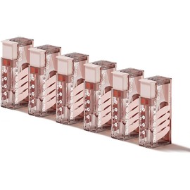 6-Pack Pink Dental Floss Picks Dispenser: Automatic, Refillable Holder with 60 Floss Sticks for Adults Portable Dental Oral Case - Color: Pink