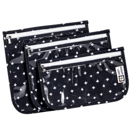 HIONXMGA TSA Approved Toiletry Bag, Set of 3 Clear Travel Bags for Toiletries Waterproof Quart Size Travel Pouch Set, Plus