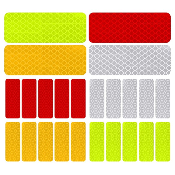 Jagowa 20 Pcs Reflective Sticker Safety Waterproof Reflectors Night Warning