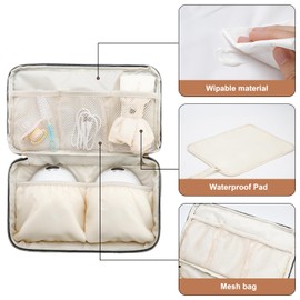 Breastmilk Cooler Bag with 6 Ice Pack, Wearable Breast Pump Bag Compatible with Willow, Elvie, Medela & Momcozy M5/S12 Pro Pumps & Accessories for Work, Travel and Family Use Black