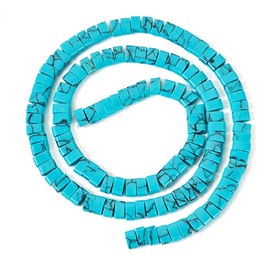 1Strand Rectangle Synthetic Turquoise Beads 2 Hole Gemstone Tila Beads Natural Stone Connector Beads for DIY Multi-Strand Necklace Bracelet Jewelry Making
