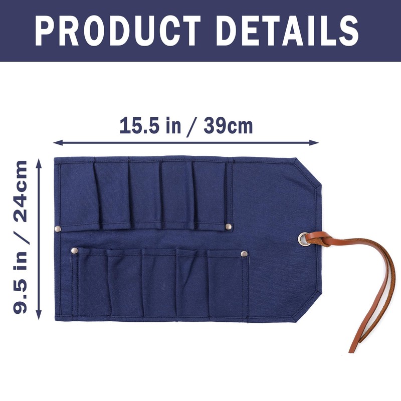 Chisel Roll, Heavy Duty 16oz Waxed Canvas Tool Organizer Roll,