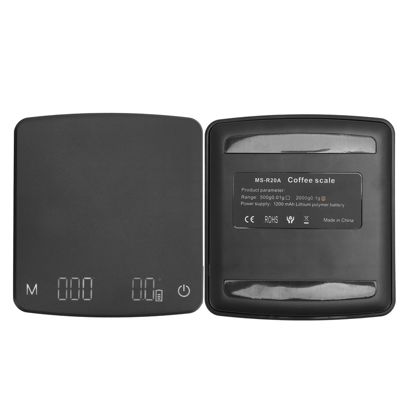 Digital Coffee Scale with Timer USB Rechargeable 0.1g High Accuracy