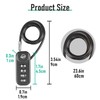SISAV 4-Digit Combination Padlock with 24 inch(60cm) Cable Suitable for