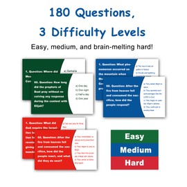 Woifish 180 Bible Trivia Board Games Cards for Adults and Family, Fun Christian Gift Trivia Game Cards for Bible Study