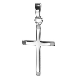 JEVELION Pendant Cross Silver Cross for Women, Men and Children, 925 Sterling Silver Pendant + Jewellery Case, Cross 925 silver without chain