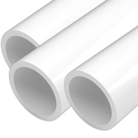 FORMUFIT PVC Pipe, 2" Size, (2.375" Actual OD) SCH 40 Furniture Grade, White (40"L x 3-Pack) DIY Structural for Greenhouse, Garden, Dog Agility and Maker Projects - P002FGP-WH-40x3